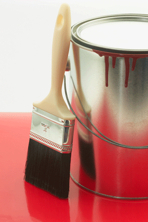 Red paint pot